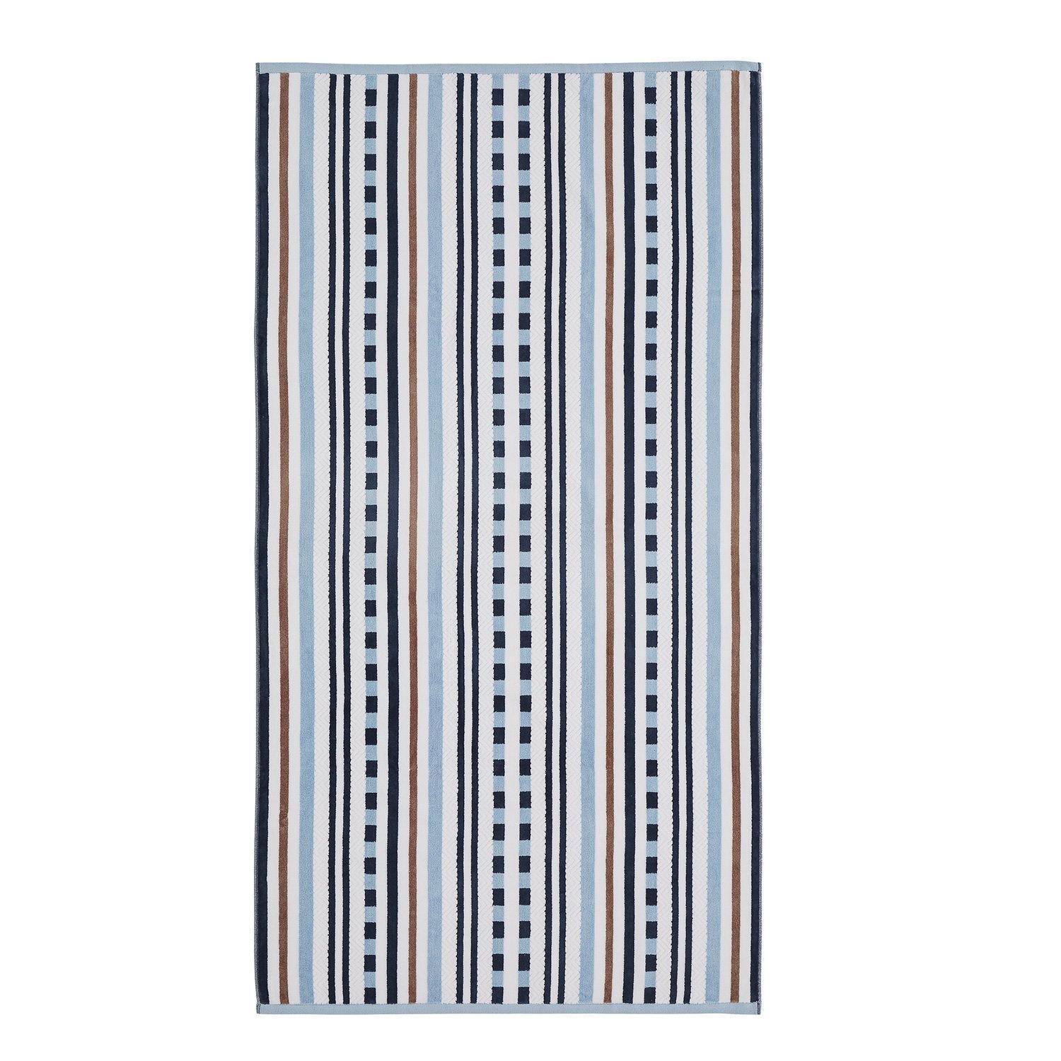 Cotton Stitch Stripe Textured (set of 2) Oversized Beach Towel FredCo