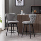 Counter Height 25" Modern Linen Fabric Counter Chairs, Set of 2 FredCo