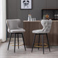 Counter Height 25" Modern Linen Fabric Counter Chairs, Set of 2 FredCo