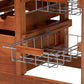 Crayton Modern and Contemporary Oak Brown Finished Wood and Silver-Tone Metal Mobile Kitchen Storage Cart FredCo