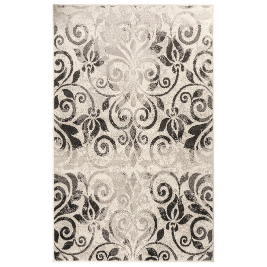 Cuenlino Mid-Century Transitional Damask Rug FredCo