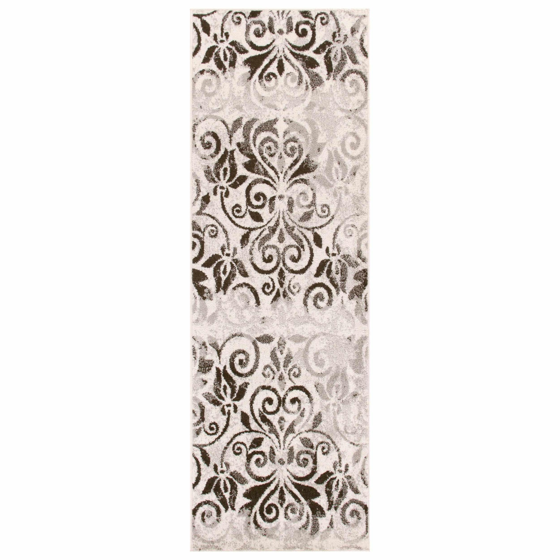 Cuenlino Mid-Century Transitional Damask Rug FredCo
