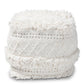 Curlew Moroccan Inspired Ivory Handwoven Cotton Pouf Ottoman FredCo