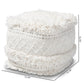 Curlew Moroccan Inspired Ivory Handwoven Cotton Pouf Ottoman FredCo