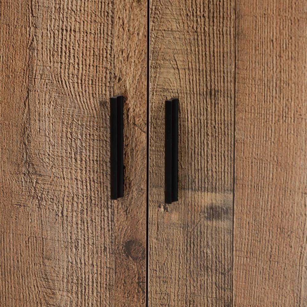 Cyrille Modern and Contemporary Farmhouse Rustic Finished Wood 2-Door Shoe Cabinet FredCo