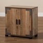 Cyrille Modern and Contemporary Farmhouse Rustic Finished Wood 2-Door Shoe Cabinet FredCo