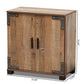 Cyrille Modern and Contemporary Farmhouse Rustic Finished Wood 2-Door Shoe Cabinet FredCo