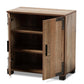 Cyrille Modern and Contemporary Farmhouse Rustic Finished Wood 2-Door Shoe Cabinet FredCo