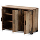 Cyrille Modern and Contemporary Farmhouse Rustic Finished Wood 3-Door Shoe Cabinet FredCo