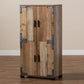 Cyrille Modern and Contemporary Farmhouse Rustic Finished Wood 4-Door Shoe Cabinet FredCo
