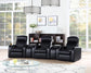 Cyrus Upholstered Recliner Living Room Set Black 600001-S3A Coaster FredCo