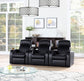 Cyrus Upholstered Recliner Living Room Set Black 600001-S3B Coaster FredCo