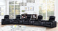 Cyrus Upholstered Recliner Living Room Set Black 600001-S5A Coaster FredCo