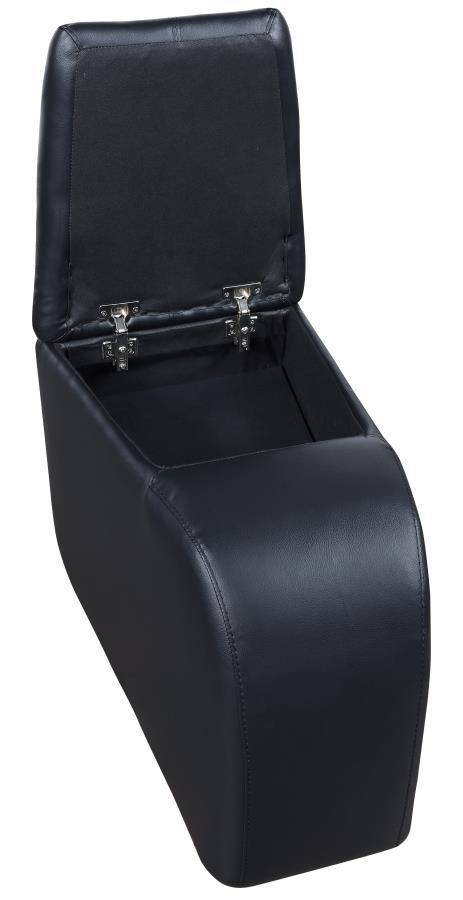 Cyrus Upholstered Recliner Living Room Set Black 600001-S5B Coaster FredCo