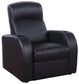 Cyrus Upholstered Recliner Living Room Set Black 600001-S5B Coaster FredCo