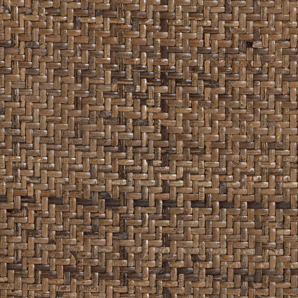 Dacian Mid-Century Modern Brown Woven Rattan and Walnut Brown Wood 2-Piece Dining Chair Set FredCo