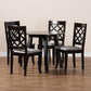 Daisy Modern and Contemporary Grey Fabric Upholstered and Dark Brown Finished Wood 5-Piece Dining Set FredCo