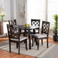 Daisy Modern and Contemporary Grey Fabric Upholstered and Dark Brown Finished Wood 5-Piece Dining Set FredCo