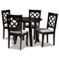 Daisy Modern and Contemporary Grey Fabric Upholstered and Dark Brown Finished Wood 5-Piece Dining Set FredCo