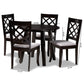 Daisy Modern and Contemporary Grey Fabric Upholstered and Dark Brown Finished Wood 5-Piece Dining Set FredCo