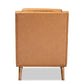Daley Modern and Contemporary Tan Faux Leather Upholstered and Walnut Brown Finished Wood Lounge Armchair FredCo