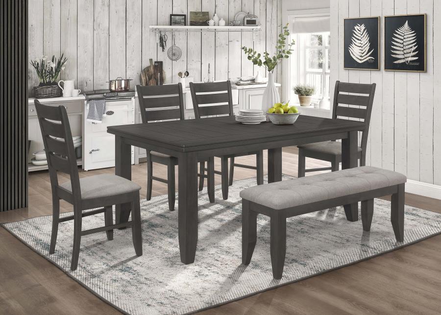 Dalila 6-piece Rectangular Dining Set Grey and Dark Grey 102721GRY-S6 Coaster FredCo