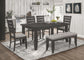 Dalila 6-piece Rectangular Dining Set Grey and Dark Grey 102721GRY-S6 Coaster FredCo