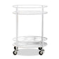 Dallan Modern Industrial White Metal 2-Tier Kitchen Cart FredCo