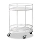 Dallan Modern Industrial White Metal 2-Tier Kitchen Cart FredCo