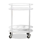 Dallan Modern Industrial White Metal 2-Tier Kitchen Cart FredCo