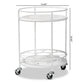Dallan Modern Industrial White Metal 2-Tier Kitchen Cart FredCo
