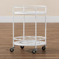 Dallan Modern Industrial White Metal 2-Tier Kitchen Cart FredCo