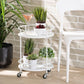 Dallan Modern Industrial White Metal 2-Tier Kitchen Cart FredCo