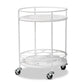Dallan Modern Industrial White Metal 2-Tier Kitchen Cart FredCo