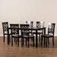Dallas Modern and Contemporary Grey Fabric Upholstered and Dark Brown Finished Wood 7-Piece Dining Set FredCo