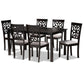 Dallas Modern and Contemporary Grey Fabric Upholstered and Dark Brown Finished Wood 7-Piece Dining Set FredCo