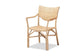Damani Modern Bohemian Natural Brown Finished Rattan Dining Chair FredCo