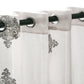 Damask Moroccan Embroidered Sheer Grommet Panel 2-Piece Curtain Set FredCo