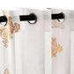 Damask Moroccan Embroidered Sheer Grommet Panel 2-Piece Curtain Set FredCo
