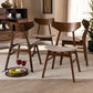 Danica Mid-Century Modern Transitional Light Beige Fabric Upholstered and Walnut Brown Finished Wood 4-Piece Dining Chair Set FredCo