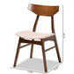 Danica Mid-Century Modern Transitional Light Beige Fabric Upholstered and Walnut Brown Finished Wood 4-Piece Dining Chair Set FredCo