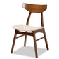 Danica Mid-Century Modern Transitional Light Beige Fabric Upholstered and Walnut Brown Finished Wood 4-Piece Dining Chair Set FredCo