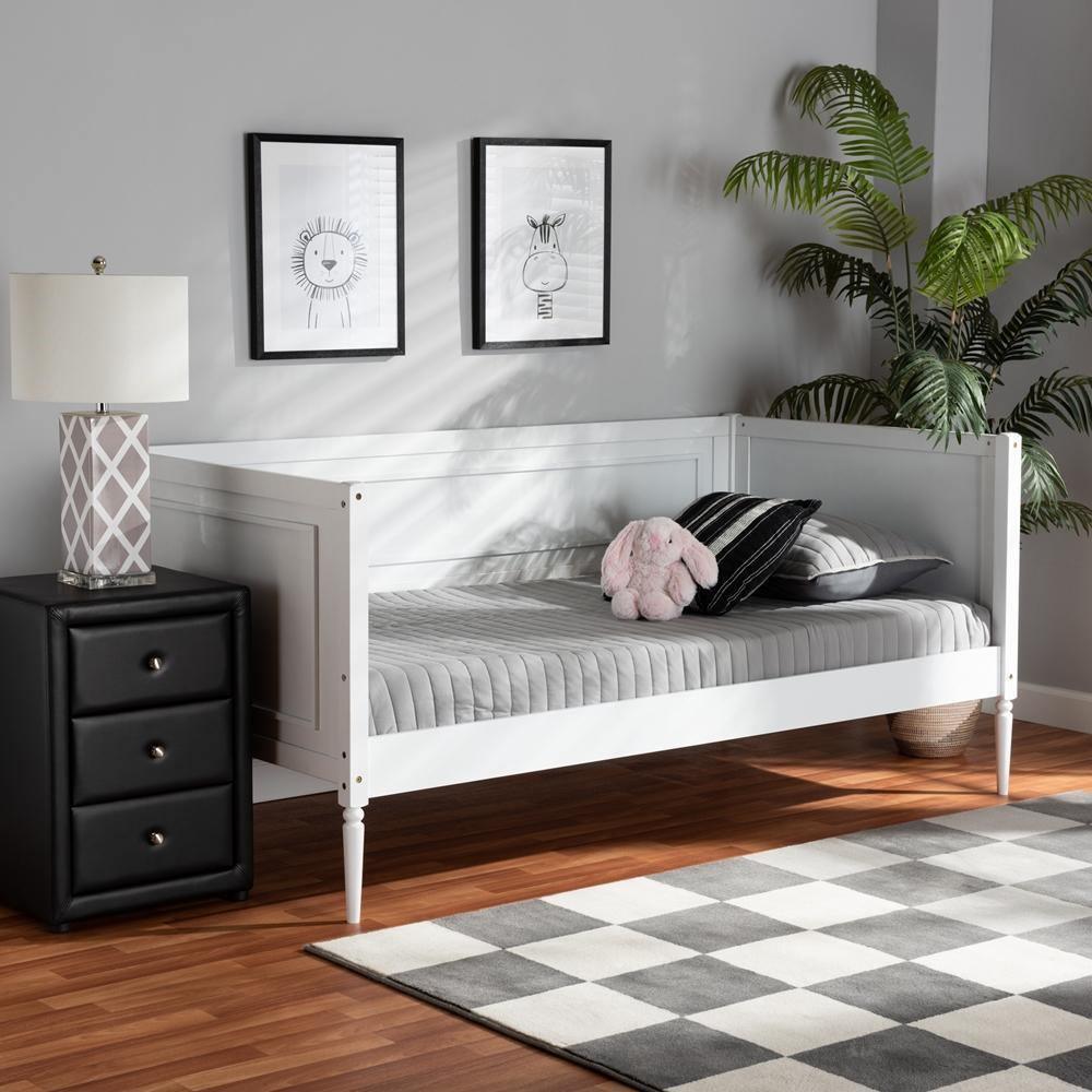Daniella Modern and Contemporary White Finished Wood Daybed FredCo