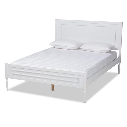 Daniella Modern and Contemporary White Finished Wood Full Size Platform Bed FredCo
