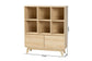Danina Japandi Oak Brown Finished Wood Bookshelf FredCo