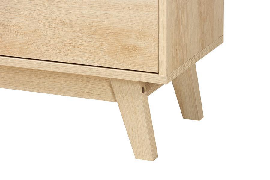 Danina Japandi Oak Brown Finished Wood Bookshelf FredCo