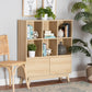 Danina Japandi Oak Brown Finished Wood Bookshelf FredCo