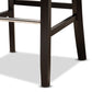 Daphne Modern and Contemporary Dark Grey Velvet Fabric Upholstered and Dark Brown Finished Wood 2-Piece Bar Stool Set FredCo