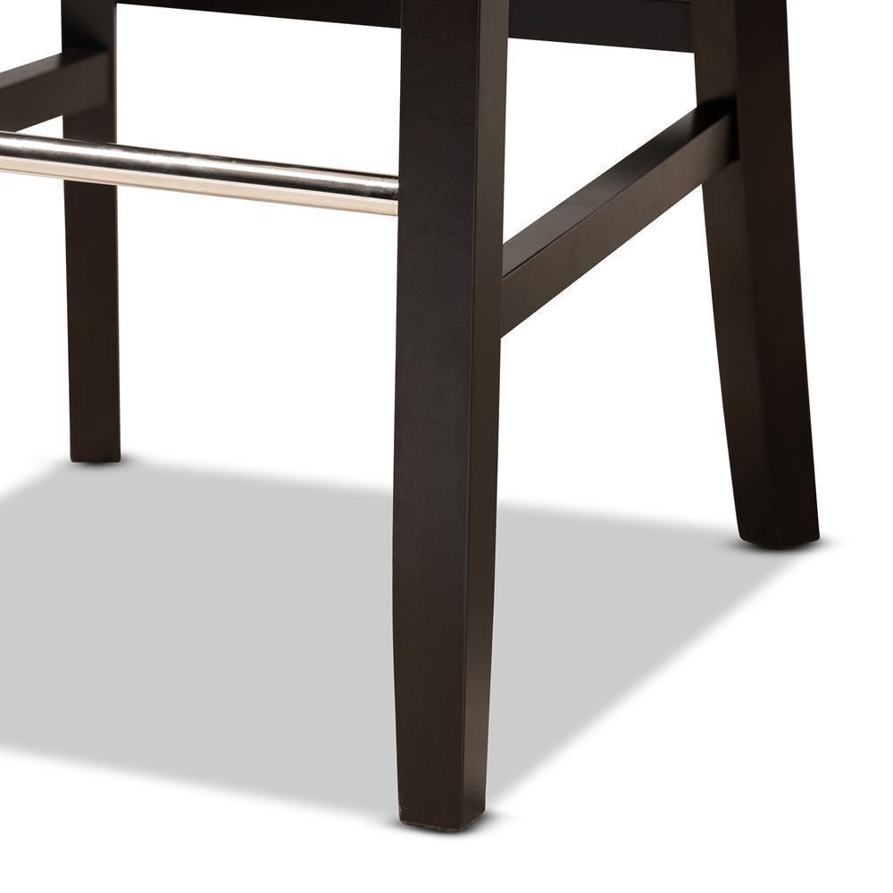 Daphne Modern and Contemporary Navy Blue Velvet Fabric Upholstered and Dark Brown Finished Wood 2-Piece Bar Stool Set FredCo