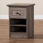 Dara Traditional Transitional Grey Brown Oak Finished 1-Drawer Wood Nightstand FredCo
